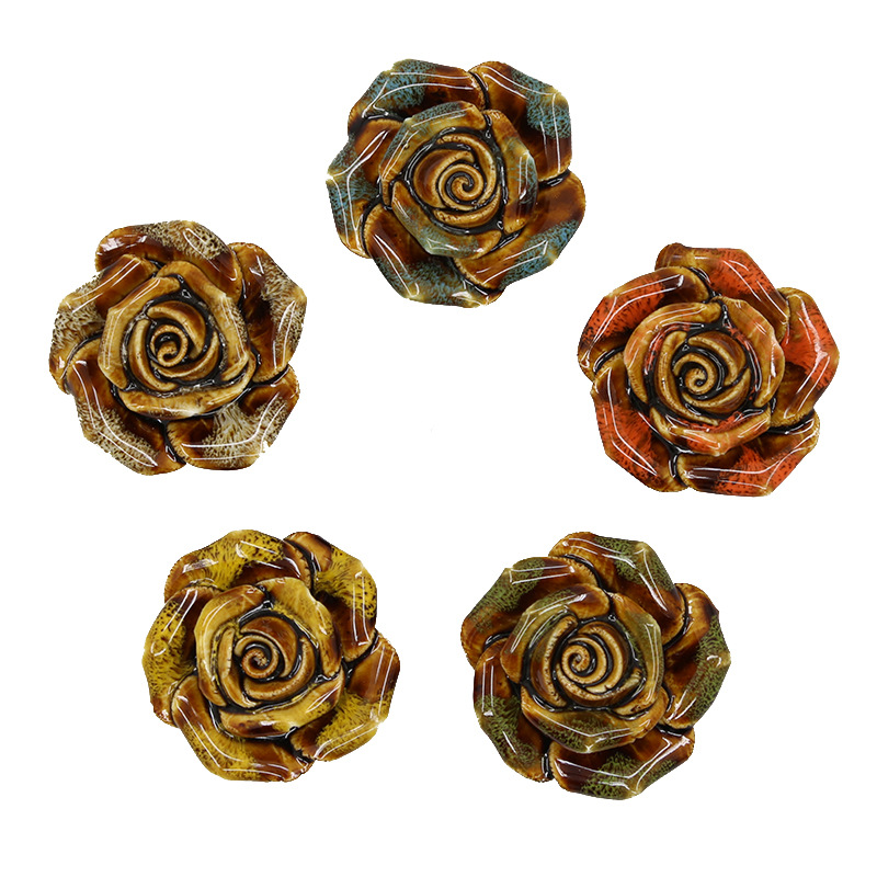 家用陶瓷玫瑰花卡通拉手