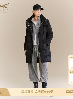 XII BASKET十二篮冬季高充绒长款羽绒服保暖白鹅绒简约百搭女