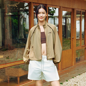 十二篮夏款女户外运动轻量立领原纱防晒小高领运动休闲衣女