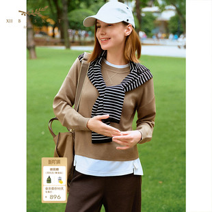 时尚 冬季 休闲绵羊毛圆领针织上衣女 BASKET十二篮商场同款 XII