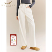 十二篮专选25冬新款 子女 牛仔裤 100%棉时尚 休闲舒适直筒阔腿裤