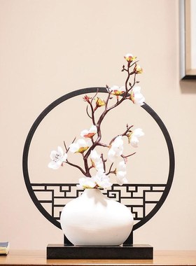 茶室禅意摆件新中式复古创意半云屏客厅电视柜桌面装饰品古典摆设