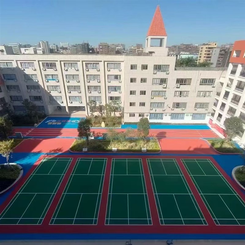 塑胶彩色颗粒EPDM室外地胶橡胶跑道地板幼儿园篮球场地坪地面材料