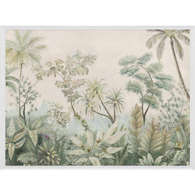电视背景墙壁画2021年新款植物壁纸墙纸卧室无缝墙布壁布轻奢风