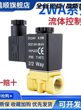 亚德客流体阀电磁阀2WA03008/150/200/250AC220/DC24V两位2通新款