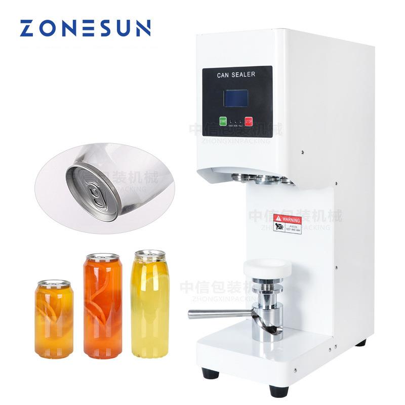 ZONESUN 半自动易拉罐封口机 马口铁罐饮料啤酒封罐机压盖锁盖机