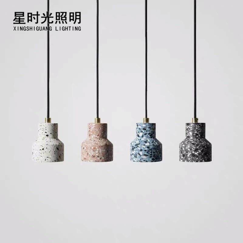 水磨石吧台小吊灯北欧简约餐厅灯装饰创意水泥灯卧室床头橱窗灯饰