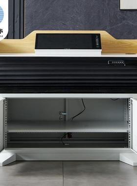 电讲动升降台多媒体讲台会议制发言轻奢时尚教师讲台BH-TS307桌钢