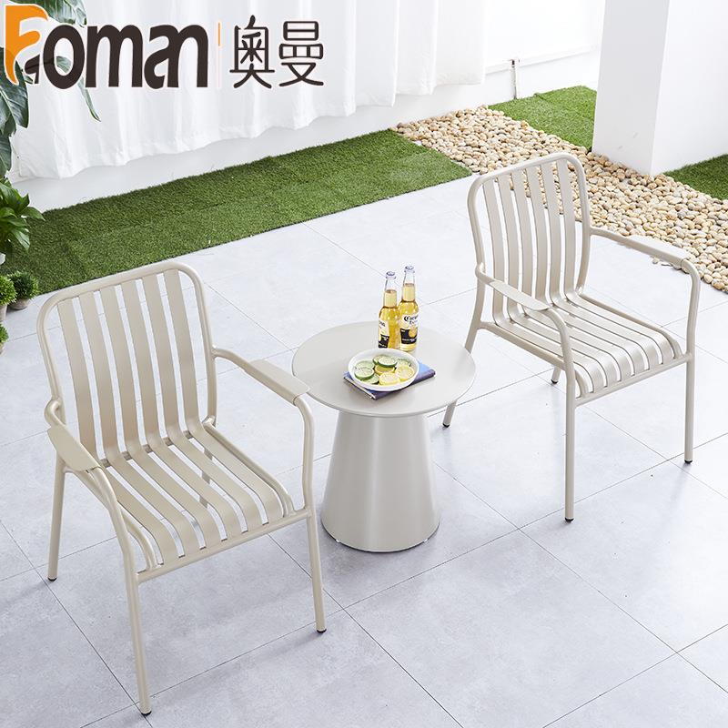 户外庭院花园阳台休闲桌椅外露天啡奶咖茶店全室铝厅合.金桌椅