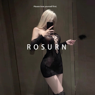 夜曲蔷薇「娇妻韵事」性感辣妹网眼纯欲镂空透视包臀网衣裙