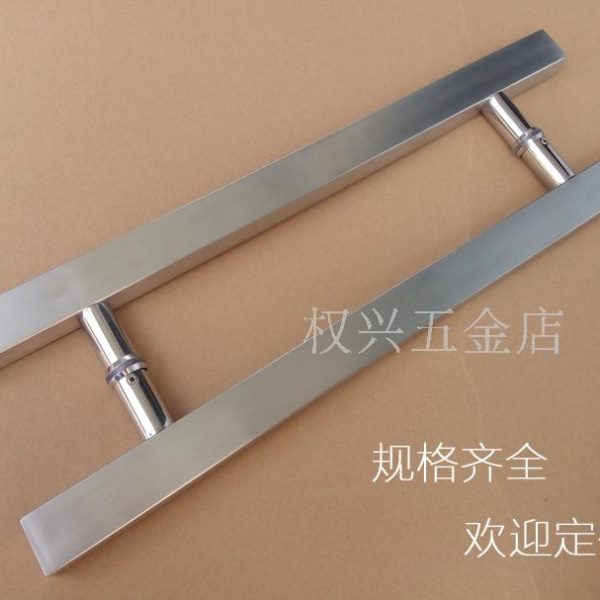 加厚不锈钢大门拉手25*38方管圆脚木门拉手拉丝防滑简约玻璃拉手