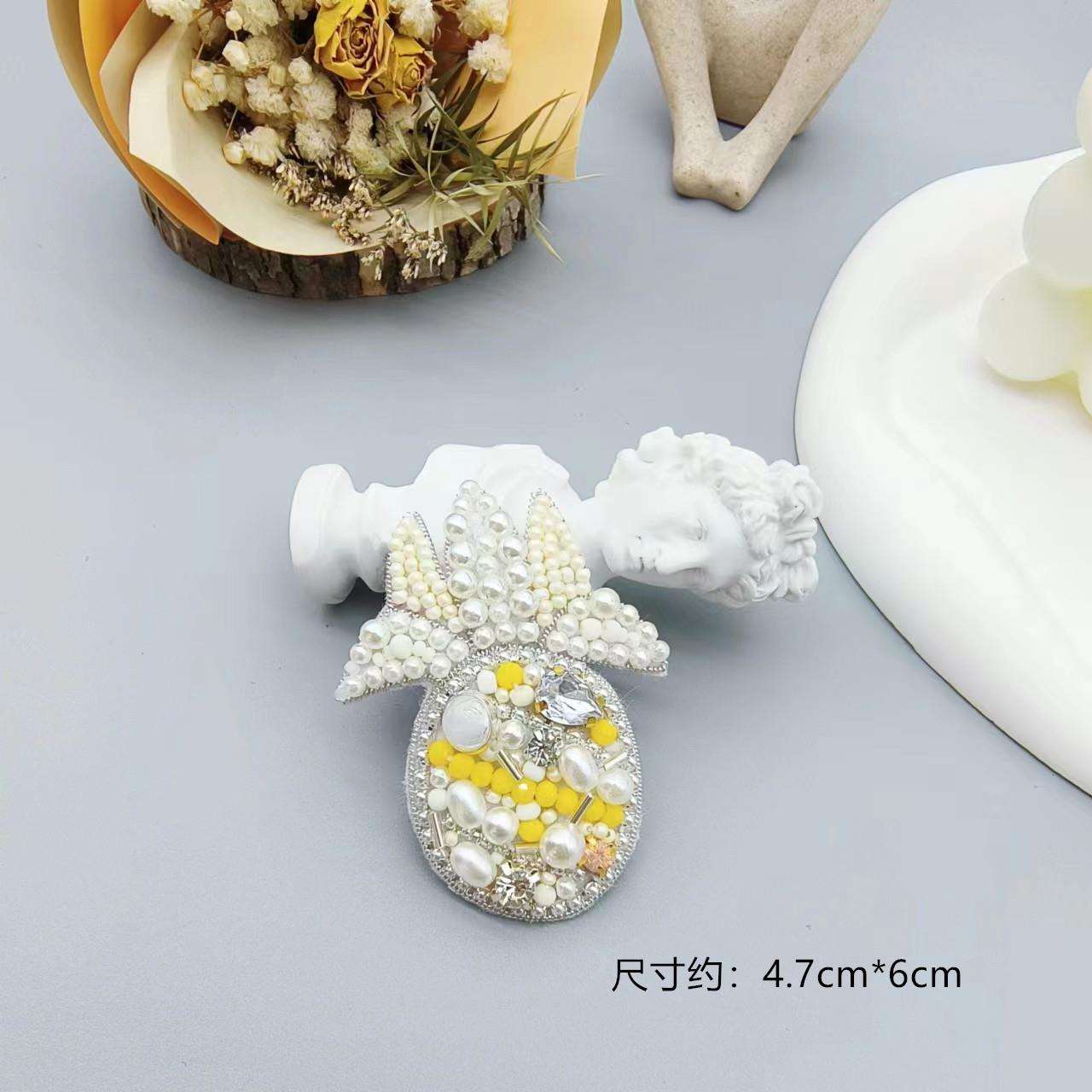 印度丝法式刺绣水果椰树钉珠重手工缝布贴补丁洞服装辅料装饰配件