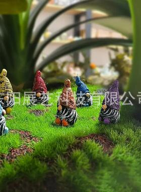 新款盆景雕像摆件迷你可爱的七色侏儒小矮人微景观造景装饰小摆件