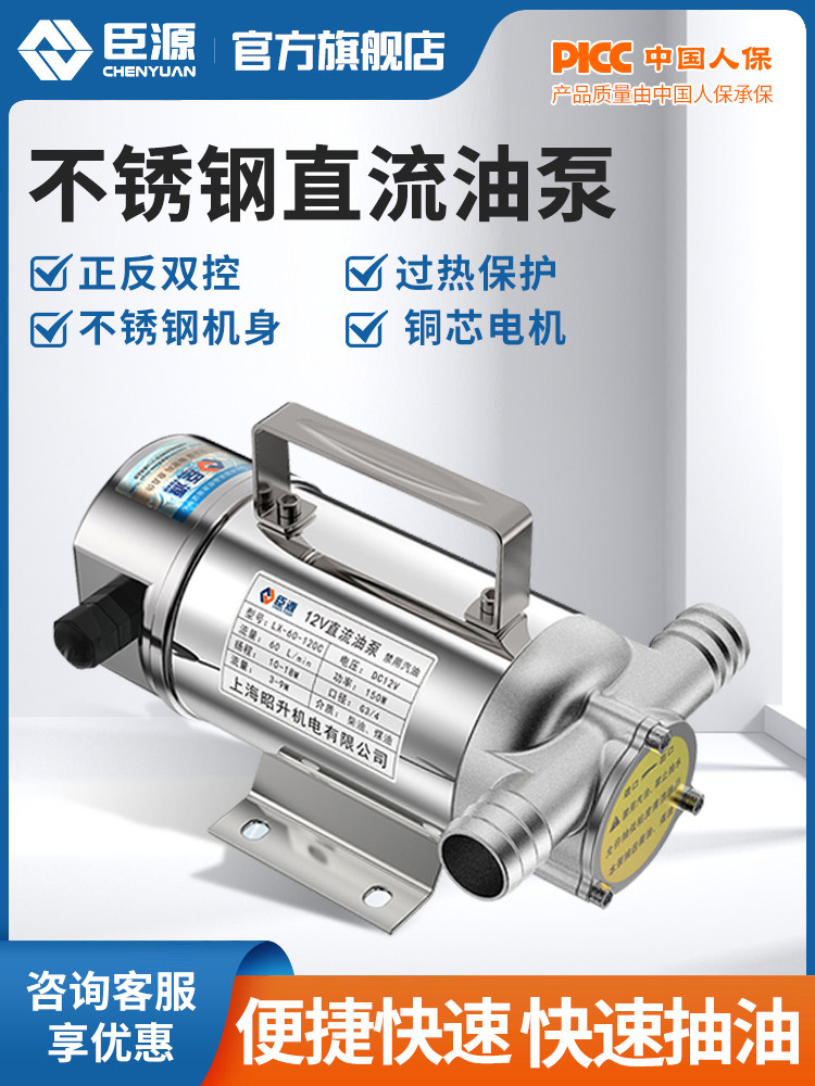 臣源不锈钢抽油泵柴油泵正反转电动油泵12V24V220V直流加油泵