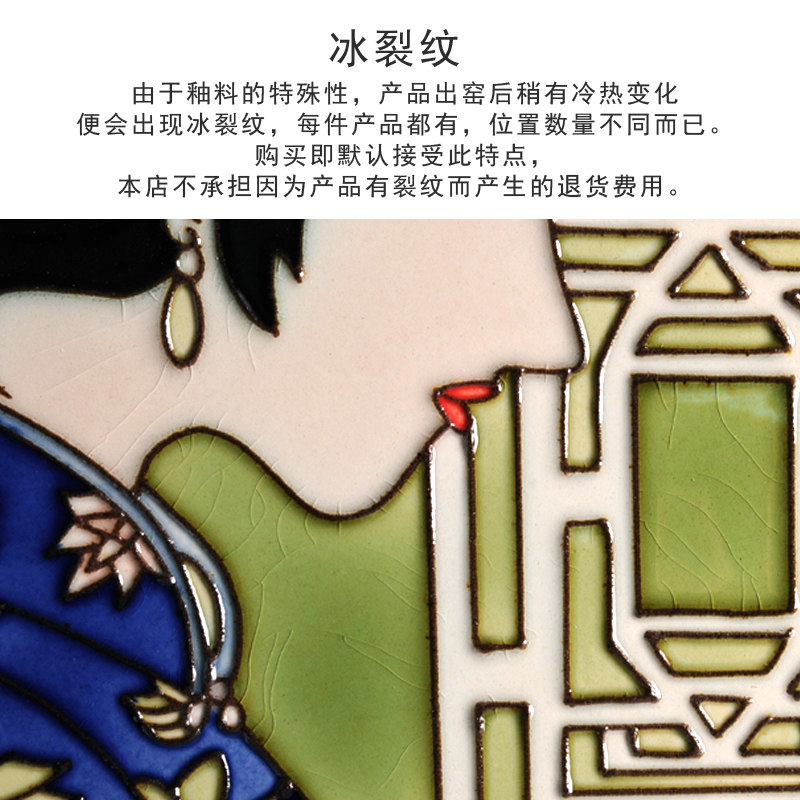 陶瓷手绘瓷板画京剧脸谱客厅玄关装饰画火锅店正方形无框挂画