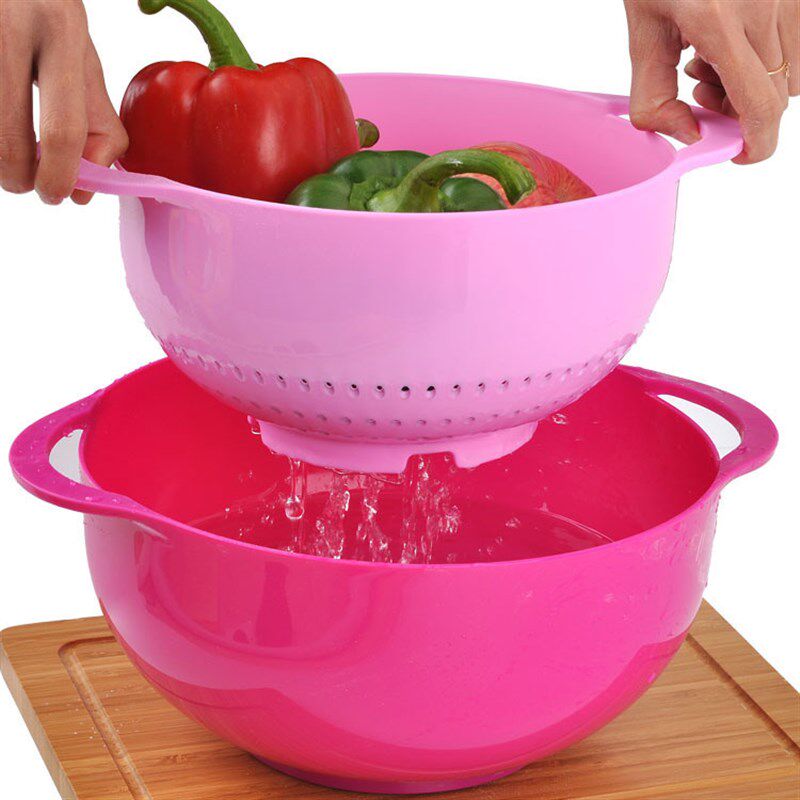 烘焙工具 创意量勺塑料量杯件 洗菜篮粉筛