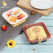 红黑方形千层班戟盒 塑料盒 西点甜品糖水打包装