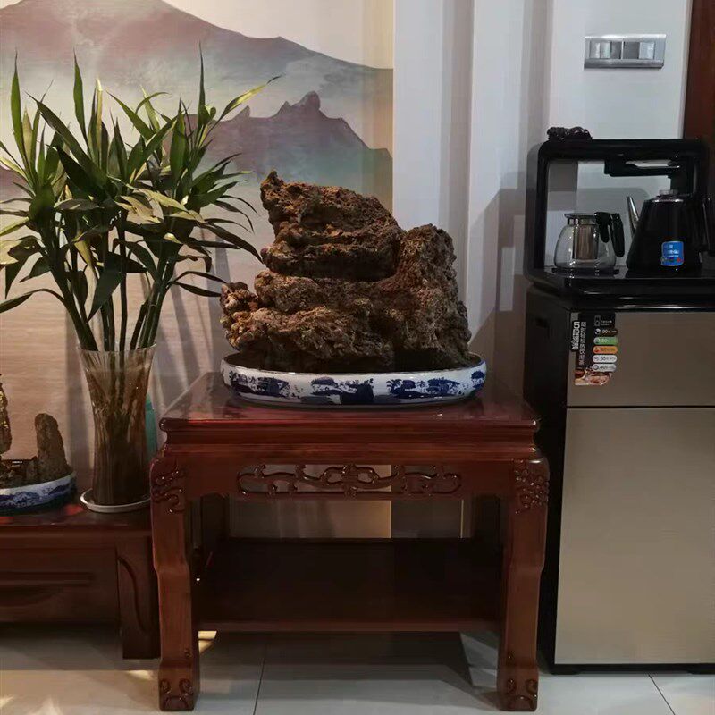 奇石架实木底座超承重盆景架鱼缸架室内客厅架沙发边桌艺术品桌