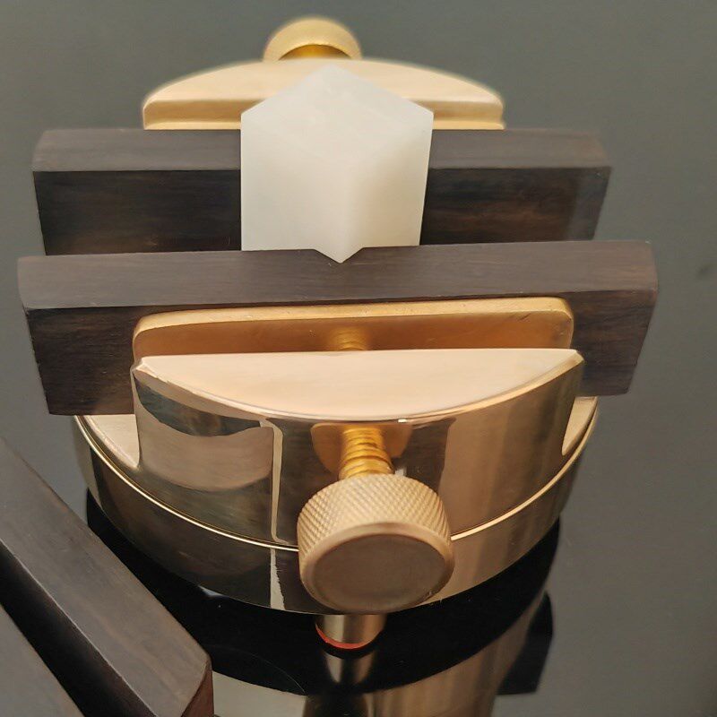 黄铜印床实木印床初学篆刻工具印章夹具度旋转一体分体刻床