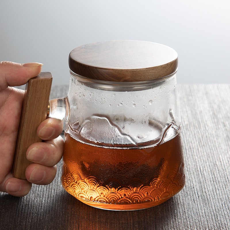 茶杯男女办公茶水分离泡茶杯木盖喝茶带把加厚水杯
