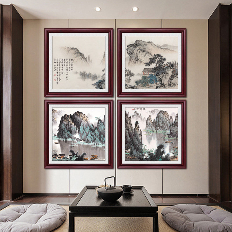 名家山水画国画画中堂画客厅挂画玄关饰画新背景墙壁画