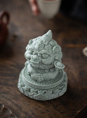 记今朝青砂石国潮风招财小貔貅吉祥物瑞兽