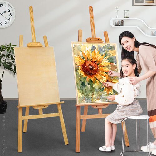 木质画板画架装素描画家架展示架画画实木支架式油画架
