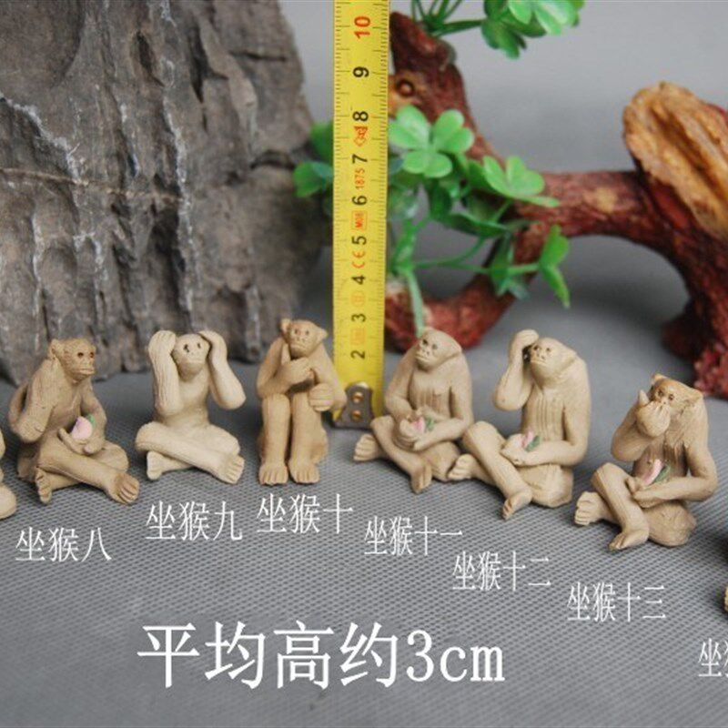 [上水石假山盆景猴子假山盆景小鱼缸造景小猴