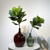 仿真长单支琴叶榕叶室内客厅玄关台面装 饰摆设艺假树造景绿