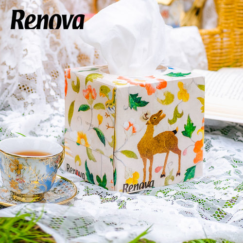 Renova古典抽纸柔软3层花色随机