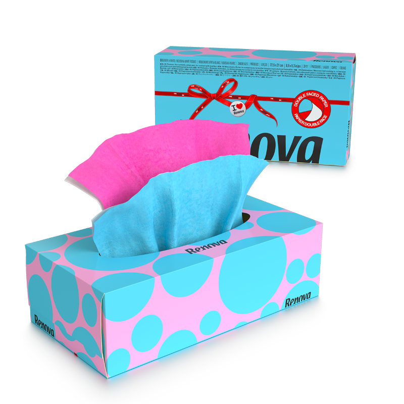 【拍1得2包装瑕疵介意慎拍】Renova原装进口彩色抽纸外盒轻微挤压,洗护清洁剂/卫生巾/纸/香薰,抽纸,淘宝优惠券,粉丝福利购,淘宝优惠卷