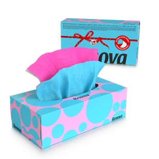 【拍1得2包装瑕疵介意慎拍】Renova原装进口彩色抽纸外盒轻微挤压