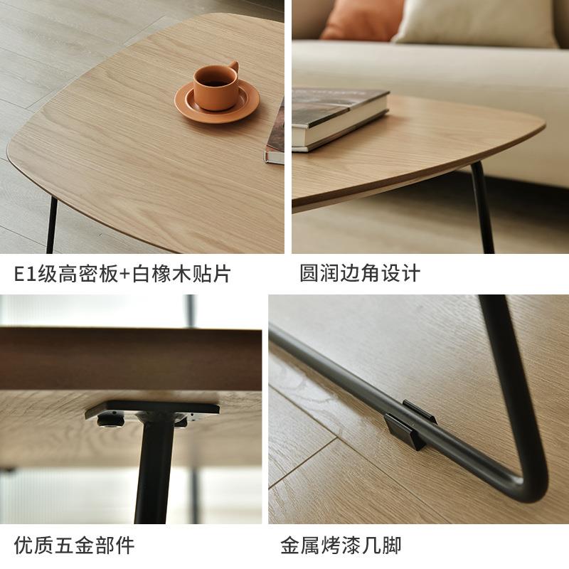 茶几简约木边桌几306F矮小圆桌客厅角几阳台小茶桌茶几组合小桌飘