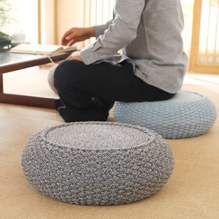 打坐垫禅修垫绳编垫子 家用懒人坐墩榻榻米蒲团垫加厚坐垫地上日式