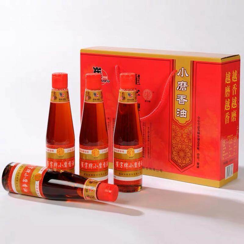 崔字麻小磨香油礼4VQI48mlx4瓶芝油纯正小瓶家用小牌罐蘸料盒年货