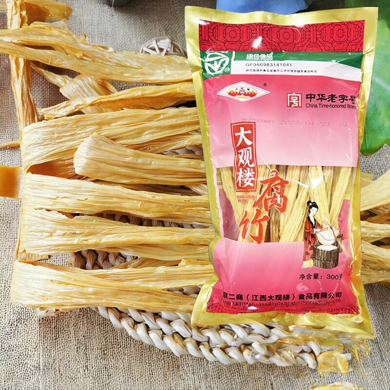 高安腐竹干货大观楼正宗头层腐竹油豆皮手工黄豆腐江西特产300g