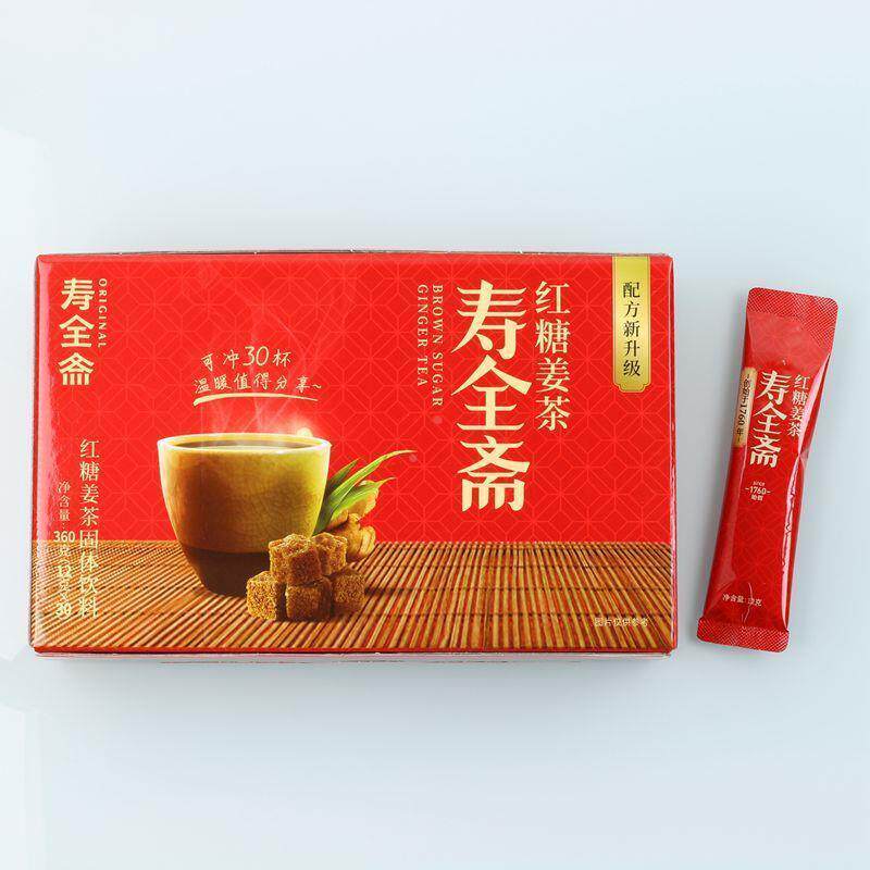 寿g全斋糖姜茶12红×30条 姨生姜汁红糖水大妈黑糖姜汤冲CJY饮小