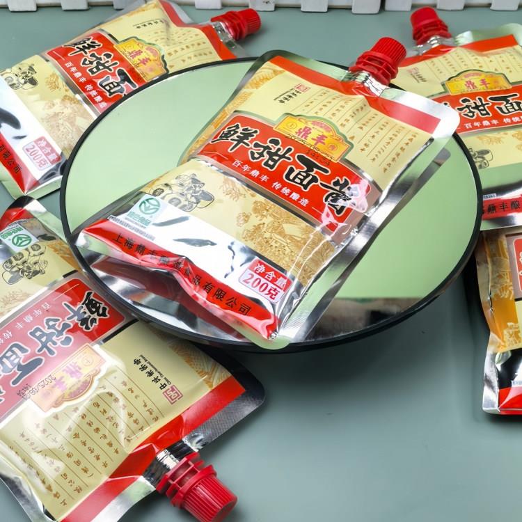 上海正宗鼎丰鲜甜面酱200g袋装北京烤鸭整箱鸡肉炸酱美味葱抓饼酱