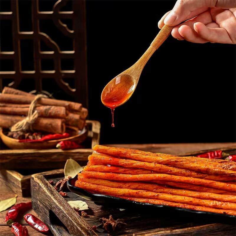 儿余校长一根辣食条素牛筋RHT8090后怀旧零麻辣小吃时童年牛筋筋