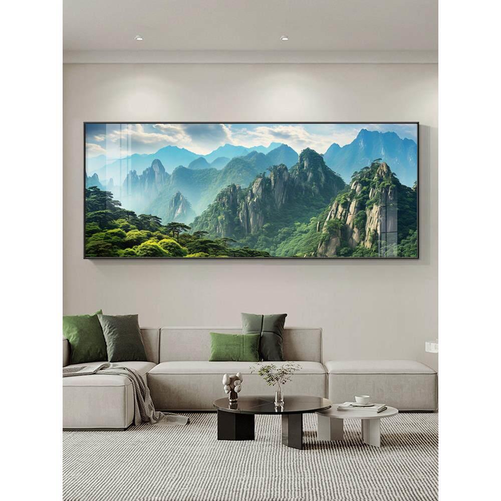 山水画靠山图挂画客厅沙发背景墙装饰画高档大气风景画办公室壁画