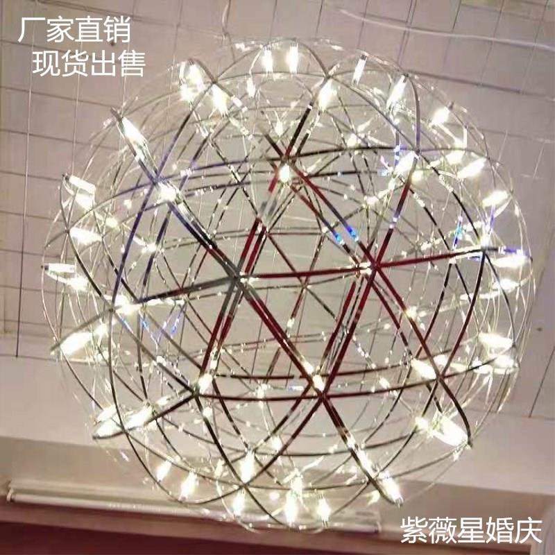 2020新款婚庆LED 吊灯 不锈钢火星球宇宙球圆球 舞台装饰布置用品