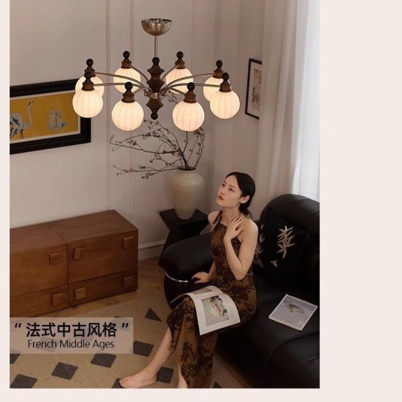 法式中古风客厅吊灯美式复古年新款全屋灯具中山新中式灯饰