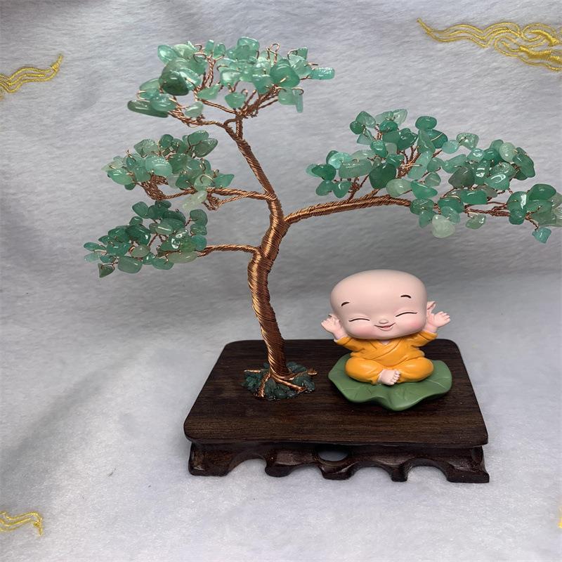 天然黄水晶紫水晶绿东陵 粉水晶发财树招财树家居摆件酒柜装饰品