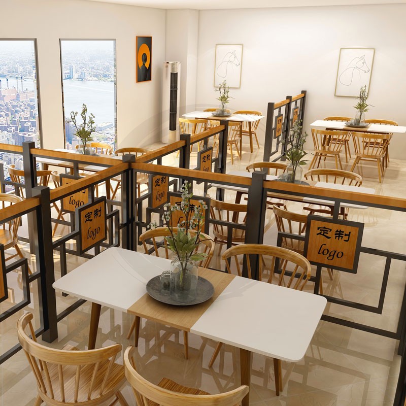 饭店墙半截防腐栅栏围栏杆咖啡装饰矮屏风架槽铁艺