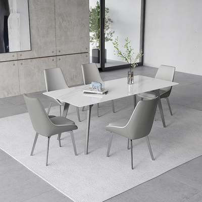 奥古斯特意式简亮光岩板餐桌小户型现代长方形吃饭桌子