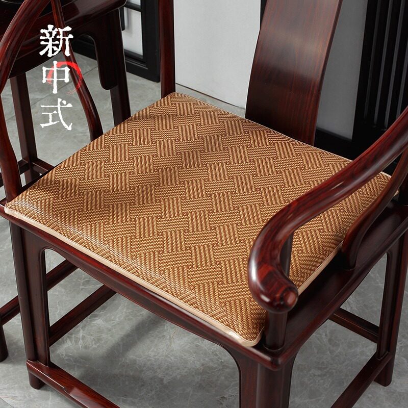新红木沙发坐垫夏季凉席透气竹垫加厚藤席防滑垫绵垫子