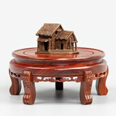 红木瓶底座圆形实木鱼缸酒坛茶壶工艺品加底座架