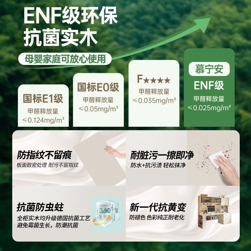 实木书柜书桌书架一体卧室靠墙橡木白色写字学习桌电脑桌