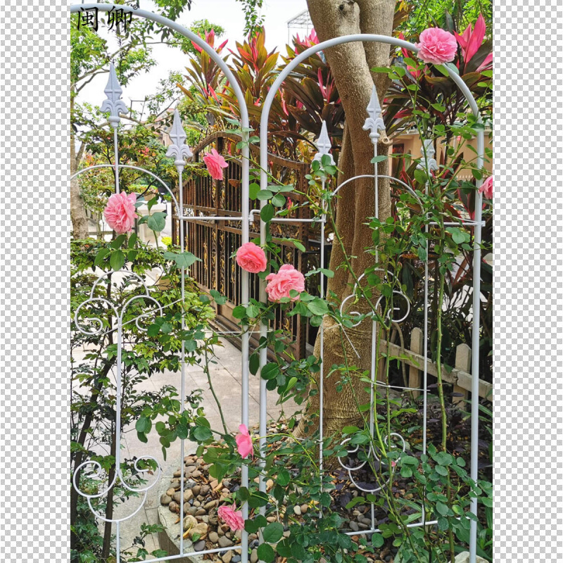 爬藤架铁艺花架月季铁线莲攀爬架花支架广场入口皮雕画交互技