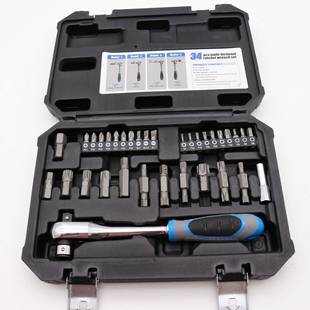 34PCS套多功能棘轮扳手H柄扳手双头扳手批头组套汽修工具批头套筒